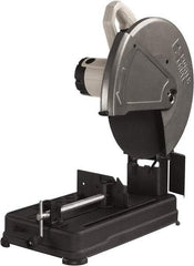 Porter-Cable - 14" Blade Diam, 1" Arbor Hole, Straight Chop & Cutoff Saw - 1 Phase, 3,800 RPM, 4 hp, 120 Volts, 4-1/2" in Solids at 90°, 4-7/8" in Pipe at 90°, 3-13/16" in Solids at 45°, 4-1/2" in Pipe at 45° - Americas Industrial Supply