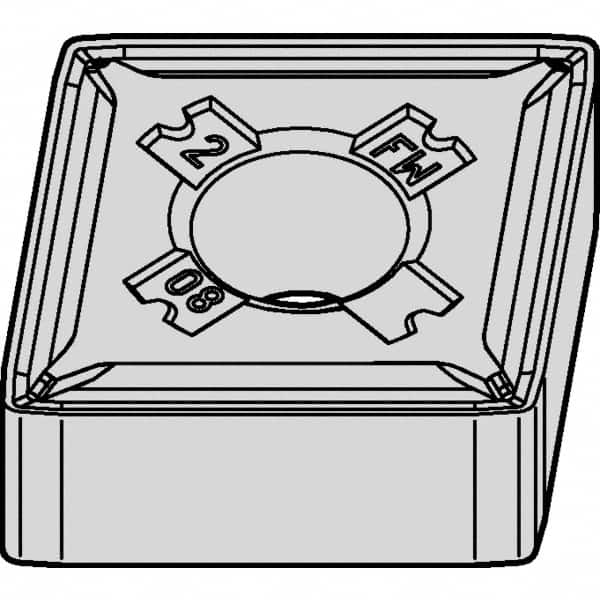 Kennametal - CNMG432 FW Grade KCM15B Carbide Turning Insert - TiOCN Finish, 80° Diamond, 1/2" Inscr Circle, 3/16" Thick, 1/32" Corner Radius - Americas Industrial Supply