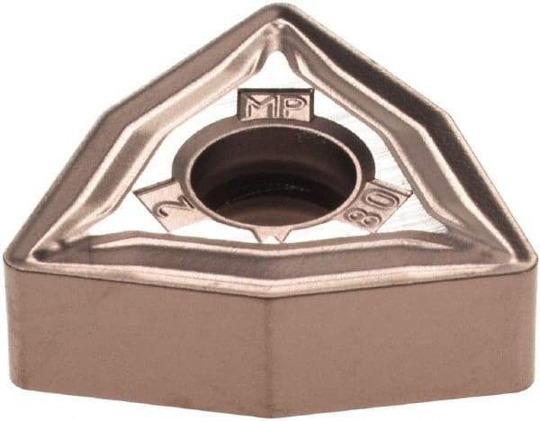 Kennametal - WNMG432 MP Grade KCM15B Carbide Turning Insert - TiOCN Finish, 80° Trigon, 1/2" Inscr Circle, 3/16" Thick, 1/32" Corner Radius - Americas Industrial Supply
