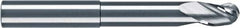 RobbJack - 3/8" Diam, 3/8" LOC, 3 Flute Solid Carbide Ball End Mill - Uncoated, Single End, 4" OAL, 3/8" Shank Diam, Spiral Flute - Americas Industrial Supply