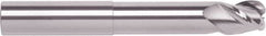 RobbJack - 3/8", 3 Flute, Single End, Solid Carbide, 0.09" Corner Radius End Mill - 4" OAL, 40° Helix, Right Hand Flute, 3/8" LOC, Right Hand Cut, 2-1/8" Extended Reach - Americas Industrial Supply