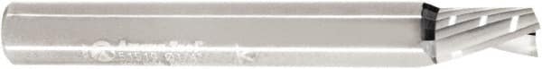 Amana Tool - 1/4" Cutting Diam x 3/8" Length of Cut, 1 Flute, Downcut Spiral Router Bit - Uncoated, Right Hand Cut, Solid Carbide, 2" OAL x 1/4" Shank Diam, 30° Helix Angle - Americas Industrial Supply