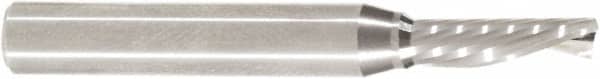 Amana Tool - 3/16" Cutting Diam x 5/8" Length of Cut, 1 Flute, Downcut Spiral Router Bit - Uncoated, Right Hand Cut, Solid Carbide, 2" OAL x 1/2" Shank Diam, 30° Helix Angle - Americas Industrial Supply