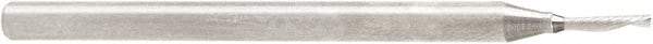 Amana Tool - 1/16" Cutting Diam x 1/4" Length of Cut, 1 Flute, Downcut Spiral Router Bit - Uncoated, Right Hand Cut, Solid Carbide, 2" OAL x 1/8" Shank Diam, 30° Helix Angle - Americas Industrial Supply
