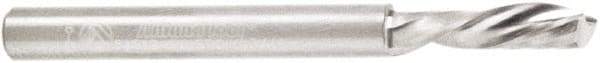 Amana Tool - 3/16" Cutting Diam x 5/8" Length of Cut, 1 Flute, Downcut Spiral Router Bit - Uncoated, Right Hand Cut, Solid Carbide, 2-1/2" OAL x 3/16" Shank Diam, 30° Helix Angle - Americas Industrial Supply