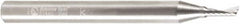 Amana Tool - 3mm Cutting Diam x 0.314" Length of Cut, 1 Flute, Upcut Spiral Router Bit - Uncoated, Right Hand Cut, Solid Carbide, 2-31/64" OAL x 1/4" Shank Diam, 20° Helix Angle - Americas Industrial Supply