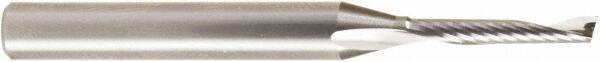 Amana Tool - 1/8" Cutting Diam x 3/4" Length of Cut, 1 Flute, Upcut Spiral Router Bit - Uncoated, Right Hand Cut, Solid Carbide, 2-1/2" OAL x 1/4" Shank Diam, 20° Helix Angle - Americas Industrial Supply