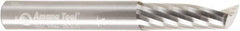 Amana Tool - 3/8" Cutting Diam x 1-1/8" Length of Cut, 1 Flute, Upcut Spiral Router Bit - Uncoated, Right Hand Cut, Solid Carbide, 3" OAL x 3/8" Shank Diam, 20° Helix Angle - Americas Industrial Supply