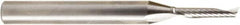 Amana Tool - 1/8" Cutting Diam x 5/8" Length of Cut, 1 Flute, Upcut Spiral Router Bit - Uncoated, Right Hand Cut, Solid Carbide, 2-1/2" OAL x 1/4" Shank Diam, 20° Helix Angle - Americas Industrial Supply