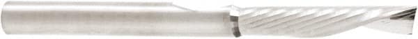 Amana Tool - 1/4" Cutting Diam x 1-1/4" Length of Cut, 1 Flute, Upcut Spiral Router Bit - Uncoated, Right Hand Cut, Solid Carbide, 3" OAL x 1/4" Shank Diam, 30° Helix Angle - Americas Industrial Supply