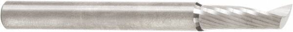 Amana Tool - 1/4" Cutting Diam x 3/4" Length of Cut, 1 Flute, Upcut Spiral Router Bit - Uncoated, Right Hand Cut, Solid Carbide, 2-1/2" OAL x 1/4" Shank Diam, 30° Helix Angle - Americas Industrial Supply