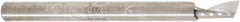 Amana Tool - 1/8" Cutting Diam x 1/4" Length of Cut, 1 Flute, Upcut Spiral Router Bit - Uncoated, Right Hand Cut, Solid Carbide, 1-1/2" OAL x 1/8" Shank Diam, 20° Helix Angle - Americas Industrial Supply