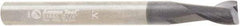 Amana Tool - 3/8" Cutting Diam x 3/8" Length of Cut, 2 Flute, Upcut Spiral Router Bit - AlTiN Coated, Right Hand Cut, Solid Carbide, 2-1/2" OAL x 1/4" Shank Diam, Flute, 30° Helix Angle - Americas Industrial Supply