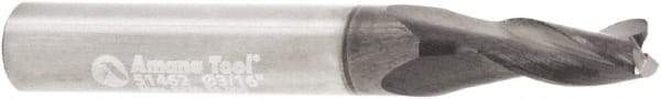 Amana Tool - 3/16" Cutting Diam x 7/16" Length of Cut, 3 Flute, Upcut Spiral Router Bit - AlTiN Coated, Right Hand Cut, Solid Carbide, 1-7/8" OAL x 1/4" Shank Diam, Flute, 30° Helix Angle - Americas Industrial Supply