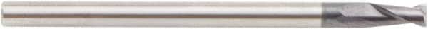 Amana Tool - 1/8" Cutting Diam x 1/4" Length of Cut, 2 Flute, Upcut Spiral Router Bit - AlTiN Coated, Right Hand Cut, Solid Carbide, 2" OAL x 1/8" Shank Diam, Flute, 30° Helix Angle - Americas Industrial Supply
