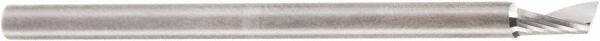 Amana Tool - 1/8" Cutting Diam x 1/4" Length of Cut, 1 Flute, Upcut Spiral Router Bit - Uncoated, Right Hand Cut, Solid Carbide, 2" OAL x 1/8" Shank Diam, 20° Helix Angle - Americas Industrial Supply