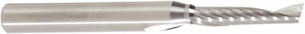 Amana Tool - 3/16" Cutting Diam x 7/8" Length of Cut, 1 Flute, Upcut Spiral Router Bit - Uncoated, Right Hand Cut, Solid Carbide, 2-1/2" OAL x 1/4" Shank Diam, 30° Helix Angle - Americas Industrial Supply