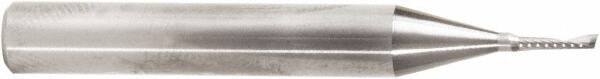 Amana Tool - 1/16" Cutting Diam x 1/4" Length of Cut, 1 Flute, Upcut Spiral Router Bit - Uncoated, Right Hand Cut, Solid Carbide, 2" OAL x 1/4" Shank Diam, 20° Helix Angle - Americas Industrial Supply