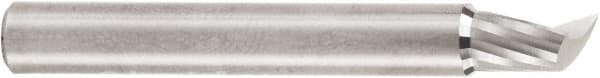 Amana Tool - 1/4" Cutting Diam x 3/8" Length of Cut, 1 Flute, Upcut Spiral Router Bit - Uncoated, Right Hand Cut, Solid Carbide, 2" OAL x 1/4" Shank Diam, 20° Helix Angle - Americas Industrial Supply