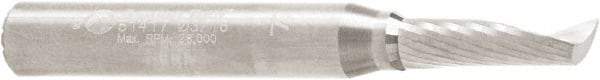 Amana Tool - 3/16" Cutting Diam x 5/8" Length of Cut, 1 Flute, Upcut Spiral Router Bit - Uncoated, Right Hand Cut, Solid Carbide, 2" OAL x 1/4" Shank Diam, 30° Helix Angle - Americas Industrial Supply