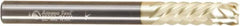 Amana Tool - 1/4" Cutting Diam x 2-1/2" Length of Cut, 6 Flute, Compression Spiral Router Bit - Zirconium Coated, Right Hand Cut, Solid Carbide, 2-1/2" OAL x 1/4" Shank Diam, Assorted Router Styles, 20° Helix Angle - Americas Industrial Supply