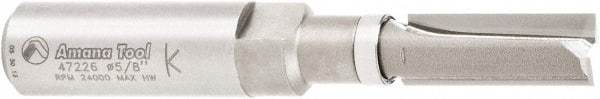Amana Tool - 3/8" Cut Diam, 1" Length of Cut, 2 Flute Flush Trim Edge Profile Router Bit - Carbide-Tipped, 1/2" Shank Diam, 1" Shank Length, 3-1/4" OAL, Uncoated - Americas Industrial Supply