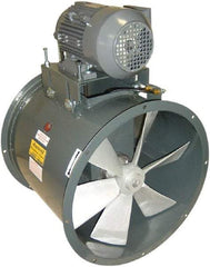 Americraft - 3 hp 42" Explosion Proof Wet Location Belt Drive Tube Axial Duct Fan - 23,700 CFM at 0 Static Pressure, 890 RPM, Three Phase - Americas Industrial Supply