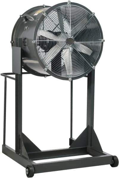 Americraft - 30" Blade, 3/4 hp, 10,400 CFM, High Floor Stand Industrial Circulation Fan - Floor Stand, 230/460 Volts, 1 Speed - Americas Industrial Supply