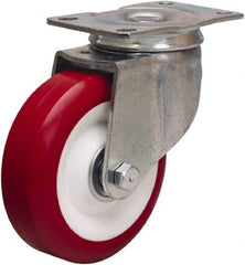 Hamilton - 4" Diam x 1-3/8" Wide x 5" OAH Top Plate Mount Swivel Caster - Polyurethane Mold on Polypropylene, 325 Lb Capacity, Sealed Precision Ball Bearing, 2-1/2 x 3-3/4" Plate - Americas Industrial Supply