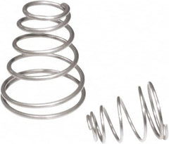 Associated Spring Raymond - 15.24mm OD, 0.9mm Wire, 1/2" Free Length, Cone Spring - 8.64 Lb Spring Rating, 16.55 N Max Work Load, Stainless Steel - Americas Industrial Supply