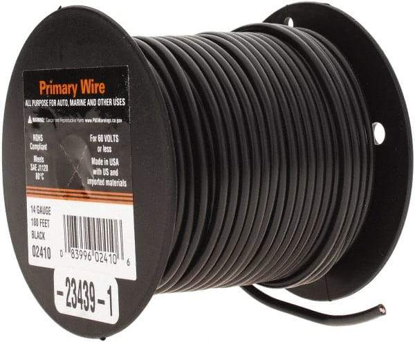 EastPenn - 14 AWG Automotive Plastic Insulated, Single Conductor Wire - 100' Long, Black - Americas Industrial Supply