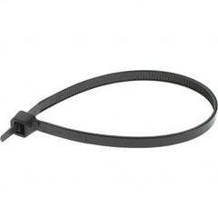 Value Collection - 8" Long Black Nylon Standard Cable Tie - 50 Lb Tensile Strength, 54mm Max Bundle Diam - Americas Industrial Supply