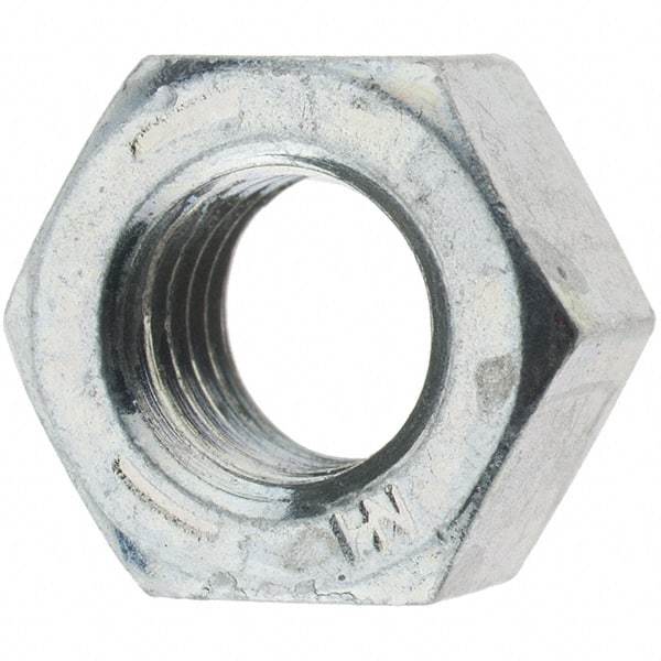 Value Collection - 5/16-24 UN Steel Right Hand Hex Nut - 1/2" Across Flats, 17/64" High, Zinc Clear Finish - Americas Industrial Supply