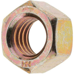 Value Collection - 3/8-16 UNC Steel Right Hand Hex Nut - 9/16" Across Flats, 21/64" High, Zinc Yellow Dichromate Finish - Americas Industrial Supply