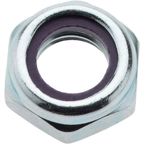 Value Collection - 1/2-13 UNC Grade 2 Hex Jam Lock Nut with Nylon Insert - 3/4" Width Across Flats, 21/64" High, Zinc-Plated Finish - Americas Industrial Supply