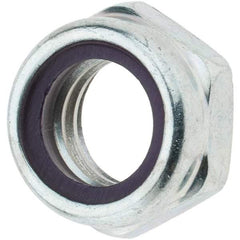 Value Collection - 7/16-14 UNC Grade 2 Hex Jam Lock Nut with Nylon Insert - 11/16" Width Across Flats, 21/64" High, Zinc-Plated Finish - Americas Industrial Supply