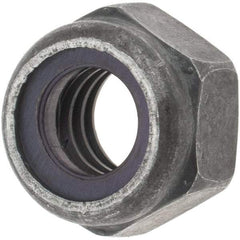 Value Collection - 5/16-18 UNC Grade 8 Hex Lock Nut with Nylon Insert - 1/2" Width Across Flats, 11/32" High, Uncoated - Americas Industrial Supply