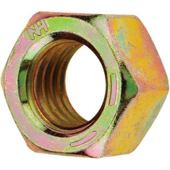 Value Collection - 1/2-13 UNC Steel Right Hand Hex Nut - 3/4" Across Flats, 7/16" High, Zinc Yellow Dichromate Finish - Americas Industrial Supply