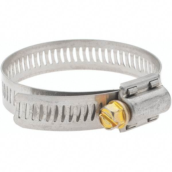 Made in USA - SAE Size 32, 1-9/16 to 2-1/2" Diam, Stainless Steel Worm Drive Clamp - Americas Industrial Supply