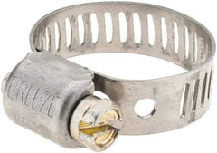 Made in USA - SAE Size 6, 7/16 to 25/32" Diam, Stainless Steel Worm Drive Clamp - Americas Industrial Supply