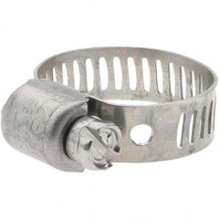 Made in USA - SAE Size 6, 7/16 to 25/32" Diam, Stainless Steel Miniature Worm Drive Clamp - 5/16" Wide - Americas Industrial Supply