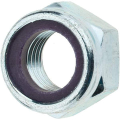 Value Collection - M20x2.50 Metric Coarse Grade 8 Hex Lock Nut with Nylon Insert - 20mm High, Zinc-Plated Finish - Americas Industrial Supply