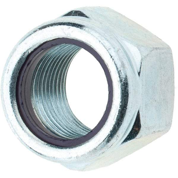 Value Collection - 3/4-16 UNF Grade B Hex Lock Nut with Nylon Insert - 1-1/16" Width Across Flats, 7/8" High, Zinc-Plated Finish - Americas Industrial Supply