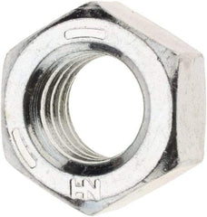 Value Collection - 7/16-14 UNC Steel Right Hand Hex Nut - 11/64" Across Flats, 3/8" High, Zinc Clear Finish - Americas Industrial Supply