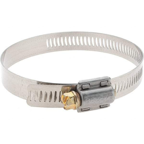 Made in USA - SAE Size 48, 2-9/16 to 3-1/2" Diam, Stainless Steel Worm Drive Clamp - Americas Industrial Supply