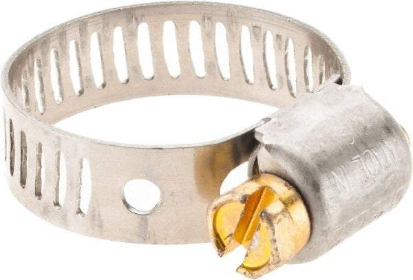 Made in USA - SAE Size 8, 1/2 to 29/32" Diam, Stainless Steel Worm Drive Clamp - Americas Industrial Supply