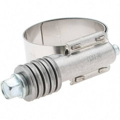 Made in USA - 1 to 1-3/4" Diam, Stainless Steel Auto-Adjustable Worm Drive Clamp - 5/6" Wide - Americas Industrial Supply