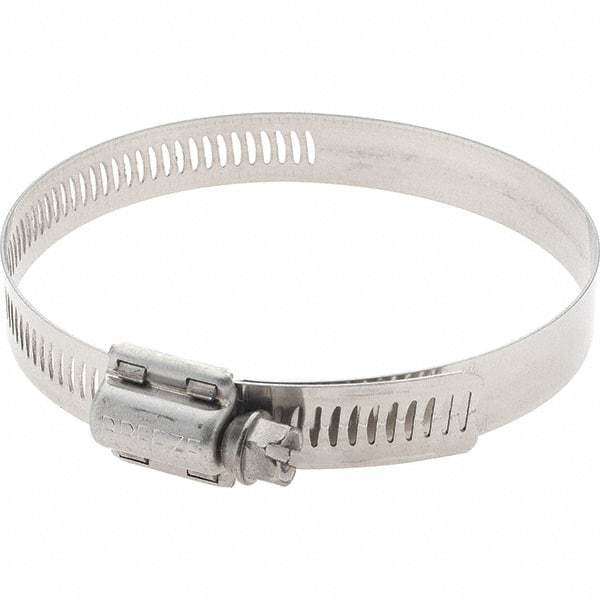 Made in USA - SAE Size 56, 3-1/16 to 4" Diam, Stainless Steel Worm Drive Clamp - Americas Industrial Supply