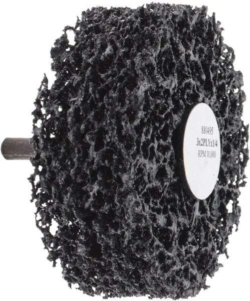 Standard Abrasives - 3" Coarse Grade Silicon Carbide Deburring Disc - 1/4" Shank Diam, Shank Connection, 10,000 Max RPM - Americas Industrial Supply