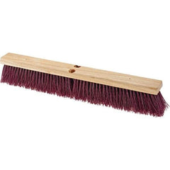 Value Collection - 24" Combo Duty Polypropylene Push Broom - 3" Bristle Length, Wood Block, Threaded Handle Connection, Handle Sold Separately - Americas Industrial Supply